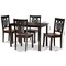 Baxton Studio Luisa Modern and Contemporary Two-Tone Dark Brown and Walnut Brown Finished Wood 5-Piece Dining Set 178-11384-8026-Zoro - alternate 6